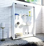 VCM Sammelvitrine Standvitrine Glasvitrine Glasregal Vitrine Glas Schaukasten mit LED-Beleuchtung Weiß 'Sintalo'