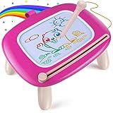 Smasiagon Magnetische Maltafel Zaubertafel für Kinder, Bunte Löschbare Magnettafel Zeichentafel mit Beinen für Kleinkind Spielzeug ab 1 2 3 Jahre Mädchen Geschenk (Magenta)