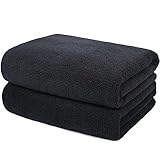 ProHomTex Mikrofaser-Handtücher zum Haartrocknen, 2er-Set (50,8 x 101,6 cm), professionell, super saugfähig, schnell trocknend (schwarz)