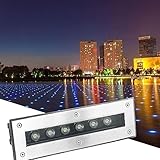 LED Embedded Buried Lampe - Außen LED Bodenstrahler, IP65 Wasserdichter LED-Scheinwerfer, AC85-265V LED-Treppenwandfluter Für Den Außenbereich, Für Garten, Rasen, Teich, Beleuchtung ( Color : Red , Si