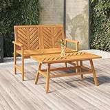 LAPOOH 2-TLG. Garten-Lounge-Set, Gartenmöbel, Balkonmöbel, Gartenlounge, Terassenmöbel Außen, Loungemöbel Balkon, Gartengarnitur, Massivholz Akazie