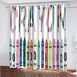 3D Pastell-Alphabet-Muster Gardinen Mit Ösen 220 X 215 cm (B X H) Polyester Vorhang Blickdicht Verdunkelungs Geräuschreduzierung Vorhänge 2Er Set Für Spielzimmer Schlafzimmer Jugendzimmer