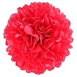 1 Stück 10,2 cm Hochzeit Geburtstag Party Papierlaternen Babyparty Dekoration Geburtstag Party Papierblume Kugel Handgemachte Origami Blumen - ZHQ Rot, 10 cm (4 Zoll)