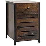 HOMCOM Nachttisch Nachtschrank mit Schublade und Schrank Nachtkommode Beistelltisch im Industrie-Design für Wohnzimmer Schlafzimmer Spanplatte Stahl Rustikal-Braun 40 x 40 x 60 cm