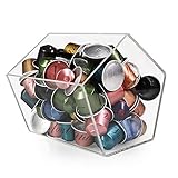 RECAPS Kaffeepads Teebeutel Aufbewahrungshalter Küchenorganisator Plexiglas Kompatibel mit Nespresso Vertuoline Hält verschiedene Marken von Kaffeepads