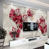 Fototapete Stereo Relief Blumen Schmuck Foto TV Sofa Zuhause Moderne Tapete Wandbilder Wohnzimmer Schlafzimmer Wand Dekoration 3D Wandtapete Tapeten 200x140cm Yuekuomao3574
