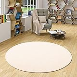 Unbekannt Natur Teppich Wolle Berber Weiss Rund in 7 Größen