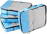 Amazon Basics Große Kleidertaschen, 4 Stück, Himmelblau