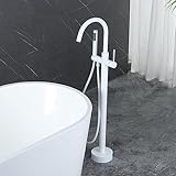 Standarmatur Wannenarmatur Einhebel Freistehende Badewanne Armatur Mit 360° Schwenkbarem Auslauf,Weiss