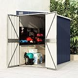 BULANED Wand-Geräteschuppen, Gartenhaus, Gerätehaus, Gartenhütte, Gartenschuppen, Fahrradgarage, Gartenhütte, Anthrazit 118x194x178 cm Stahl