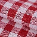 Hans-Textil-Shop Stoff Meterware Vichy Karo 1x1 cm Baumwolle Karomuster Kariert (Rot)