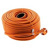Zenitech Verlängerungskabel, 16 A, HO5VV-F, 2 x 1,5 mm², Orange, 50 m.