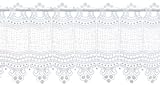 Plauener Spitze by Modespitze, Store Bistro Gardine Scheibengardine mit Stangendurchzug, hochwertige Stickerei, Höhe 28 cm, Breite 93 cm, Weiß