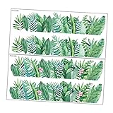Angoily 1 Set Pflanzen-Sockellinie Kinderzimmer-Dekor Blumen-Wandaufkleber Grüne Tapete Spiegel-Dekor Pflanzen-Wandaufkleber Palmenblatt-Wandaufkleber Tapetenbordüre Zum Aufkleben
