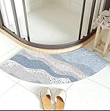 AVFORA Gebogene Badematte, Quadrant 45 x 100 cm, halbrund, Rutschfester Bodenteppich, waschbarer Eckduschteppich, fächerförmige Fußpolster-Fußmatte (Color : Style I, Size : Large)