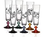 Crystalex Sektgläser Sektglas Bella Hard Heart Kristallglas Herz Tattoo 205 ml 6er Set Bohemia