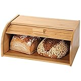 Kesper Großer Brotkasten aus Bambus mit Rollklappe, 40 x 27 x H17 cm, Frischhaltebox, Brotbox, FSC