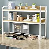 2-stöckiges Schreibtisch-Aufbewahrungsregal mit Verstellbarer Trennwand – Desktop-Bücherregal-Organizer, einfaches Schreibtisch-Desktop-Bücherregal, Schreibtisch-Organizer für Arbeitszimmer,