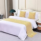 Bettläufer, Bettläufer, Hotelbettwäsche, Wellenmuster, Bettfahne, Premium-Bettfahne, Bettfahne, Bettfahnenpolster, Bettdecke, Bettschwanzbesatz Für Einzel-, Doppel-, Queen- Und King-Size-Betten ( Colo