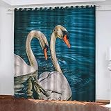 ONDIAN verdunklungsvorhänge 160 x 138 cm(63 x 54 inch) Verdunkelungsvorhang mit Ösen Gardinen Schlafzimmer Ösenvorhang 2er Set