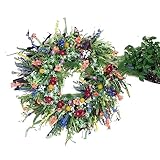 LAPooh KüNstlicher Kranz Hochzeit Künstliche Blumen Wildblumen Kranz Frühling Sommer Hochzeit Dekoration Party Home Office Tür Innen Gefälschte Blume Kranz Aus (Size : 40cm)