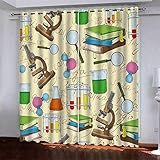 3D Zeichentrickfilm Für Chemische Experimente Gardinen Mit Ösen 140(B)X160(H) Cm Polyester Vorhang Blickdicht Verdunkelungs Geräuschreduzierung Vorhänge 2Er Set Für Spielzimmer Schlafzimmer Jugendzim