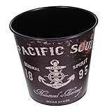 Yardwe Mülltonne Metall-Mülleimer Vintage-Dekor Metall Amerikanische Flagge Vintage-Mülleimer Papierkorb Eisen-Mülleimer Heim-Mülleimer Europäischer Stil Müllcontainer Büro