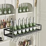ESSBAG Weinregal, Weinregale Weinglasregal Decke Weinregal Bar Küche Metall Weinflaschenhalter Display Weinregal mit Champagnerkelchen Stemware Racks, Länge 60 80 100 120 140 cm