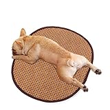 MJWDP Sommer Haustierkühlkissen Großes Hundebett Rattan Pad Schlafpolster tragbare Haustiervorräte (Color : D, Size : 112x102cm)