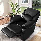XYEJL Fernsehsessel/Relaxsessel/Leder Sofa/Tilt Sofa/Push Back Sessel/Adjustable Single Chair/Geeignet für Home Lounge Gaming Cinema,Black