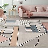 KeletiRug Teppich im Wohnzimmer Esszimmer Teppich, Flur Teppich Teppich im Schlafzimmer Kurzflor Carpet Patchwork grau Puderfarbe 120x180 cm