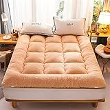 Japanische Faltmatratze Doppel-Futon-Bodenmatte, weiche Tatami gesteppte Schlafmatte Camping, rutschfest und atmungsaktiv, leicht zu lagern und tragbar für Camping ( Color : Camel , Size : 120x200cm(4