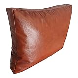 Quattro Meble Braunes Echt Leder Tabac Lederkissen Sofa & Stuhl Deko Kissen Echtleder Rückenkissen Glanz Rindsleder Leder Zierkissen Modell P&Z (40 x 50 cm)