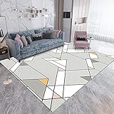 PHLCF Teppichmatten, rutschfeste Teppiche, geometrische Tinte, graue Dreiecke, weiche Teppiche, geeignet für Heimdekoration, 160 x 230 cm