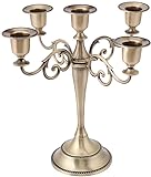 MOUMOUTEN Kerzenleuchter, 5-armig Metall Kandelaber Mehrarmiger Kerzenständer Stabkerze Kerzenhalter Stumpenkerzen für Weihnachten und Erntedankfest (Bronze)