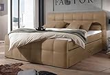 Froschkönig24 Sacramento B3 Boxspringbett 180x200cm Bett Komfortbett Doppelbett Ehebett Sand