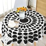 Tischdecke Rund 150 cm Boho landhausstil Tischdecke Wasserdicht Anti-Falten Böhmische Mandala Table Cloth für Küche, Esstisch, Couchtisch, Parteien, Abendessen. (Tablecloth 10, 150 cm)…