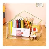 GRFIT Bücherregale Modernes Design Klares Glas Dekorative Desktop Bücherregal Magazin Halter Kinderzimmer Tischkabine Display Regal Bücherregal Bücherregale Standregal (Color : A)