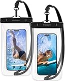 Spigen Aqua Shield wasserdichte Handyhülle [2 Stück] iPX8 Unterwasser Wasserfeste Hülle Universal Kompatibel mit iPhone, Galaxy, Xiaomi, Google Smartphones -Crystal Clear