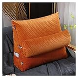 Waschbar Rückenkissen Hohen Rückenlehne Kissen Großes Wandkissen Lesekissen Mit Nackenkissen Bezug Nackenstützkissen Lendenkissen Kopfteil Kopfkissen Für Bett Kopfteil Sofa Couch (Color : Orange, SI