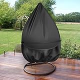 GARPROVM Hängesessel Abdeckung wasserdicht 190x115cm, Schwebesessel Abdeckung Hängesessel Schutzhülle wetterfest, Oxford Gewebe Reißfest Sonnenschutz Staubdicht Schwingsessel Abdeckung, Schwarz