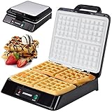 Waffeleisen fuer Belgische Waffeln XXL mit Keramikplatten und Thermostat