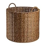 XENITE Korb for schmutzige Kleidung, Rattan-Imitation, Korb for schmutzige Kleidung, Hotel-Badezimmer-Wäschekorb, Aufbewahrungskorb for schmutzige Kleidung Körbe (Color : Brown, Size : 42 * 43cm)