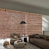 MMleYN Bambusrollo In Natur, Außen- Schilf Vorhang Mit Zubehör, Sichtschutz Rollo, Schnurzugrollo Vorhang Für Fenster Und Türen, Vorhang Balkon Dekoration, Anpassbar (Size : 80x130cm)