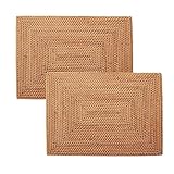 Duendhd 2 Stück Tischsets Nicht Rattan Platzsets Esstisch Hitzebeständig Gewebte Platzsets Isolierung Hitzebeständige Matten