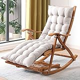 NOALED Sonnenliege, Zero-Gravity-Stuhl, klappbar, Zero-Gravity-Loungesessel, verstellbare Relaxliege, Bambus-Schaukelstuhl für den Außenbereich, Garten, Strand, Pool, maximale Belastung 2