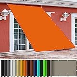 Sonnensegel Sonnenschutz 2 x 3 m Wasserabweisend Uv Schutz Sonnensegel Wasserdicht im Freien für Balkon Garten, mit Ösen und Befestigungsseile, Orange