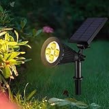 Solar Spot Lights Outdoor, 7 LED Solar Powered Landscape Light, IP65 Wasserdicht Solar Licht, Multifunktionale Kabellose Bodenleuchte für Garten Hof Weg