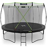 KINETIC SPORTS Trampolin Outdoor 366 cm 'Ultimate Pro' – TÜV GS-geprüft, Designed in Germany, Fiberglas Netzstangen, AirMAXX Technologie, Premium Gartentrampolin Kindertrampolin, Schwarz