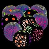 35 Stück Neon Luftballons, leuchten im Dunkeln, Schwarzlicht, Neon Party Dekorationen, Latex Ballon, Mini-Punkt-Ballons für Geburtstag, Hochzeit, Bogen, Themenpartyzubehör